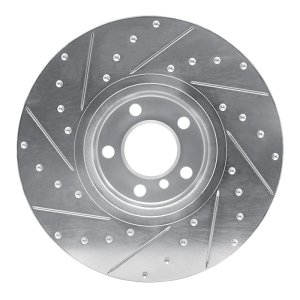 BMW X4 Brake Rotor (1) - Left Front - R1 Concepts - Drilled & Slotted - Silver - `16-`18